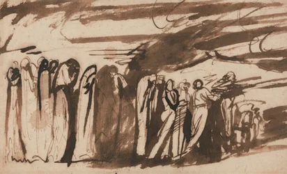 Prozession der Verdammten - Studie für die Verdammten in Dantes Inferno